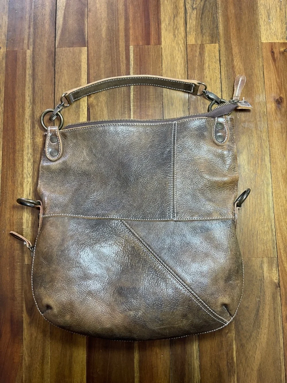 Bed Stu Tahiti fold over brown leather bag - Picture 3 of 13